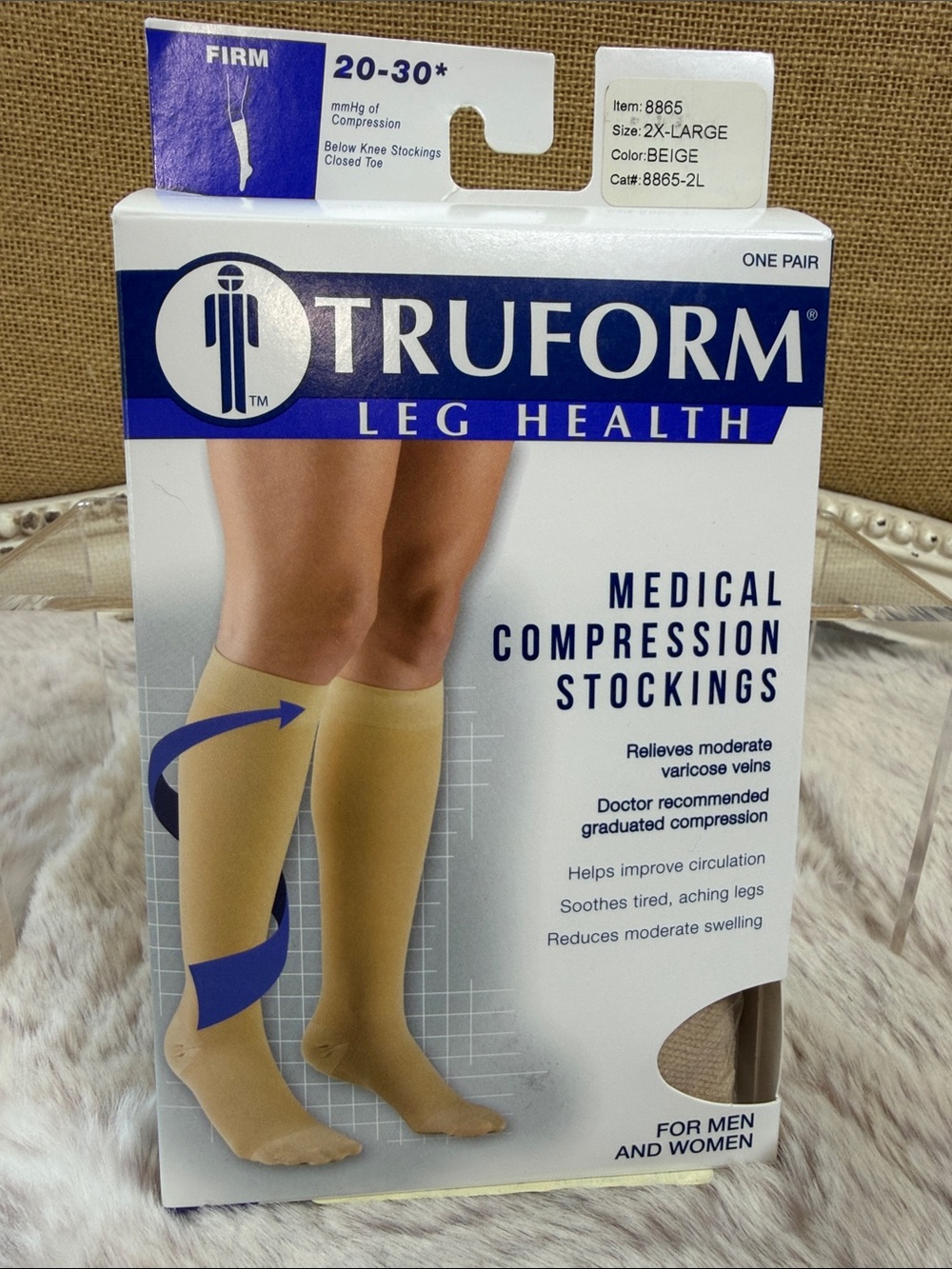 Truform | Unisex, Medical Compression Knee Highs - Beige, 2XL, Beige, NWT